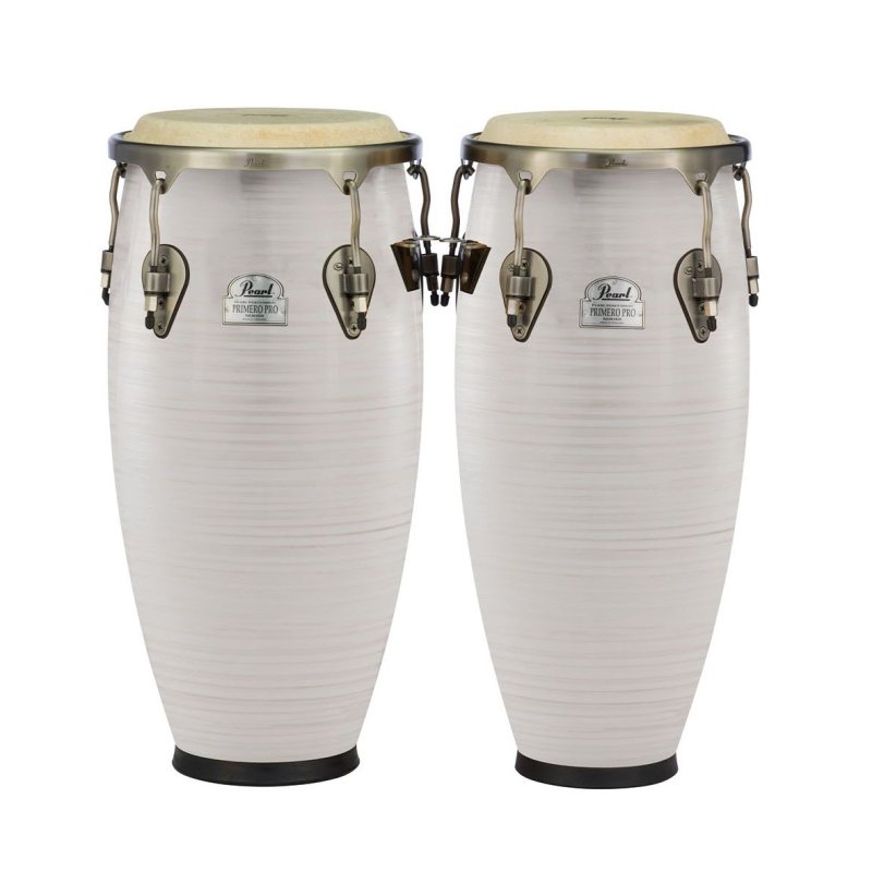 Pearl - Fiber Conga Set 10" & 11", Silver White Swirl #PFC-202DX187