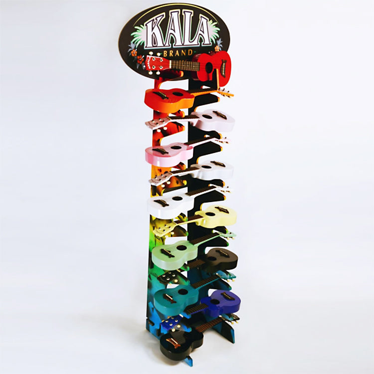 Kala - 12-Ukulele Floor Rack Stand, Black Gloss #POP-12FS-BLK-G