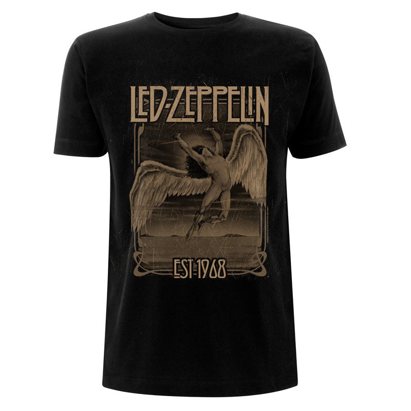 Promuco - Led Zeppelin T-Shirt – Faded Falling Black T, Large #POSLZT3L