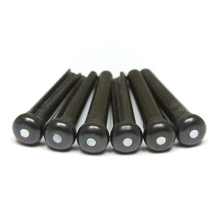 Graph Tech - TUSQ Traditional Style Bridge Pins Black With Mother Of Pearl Inlay #PP-2142-00
