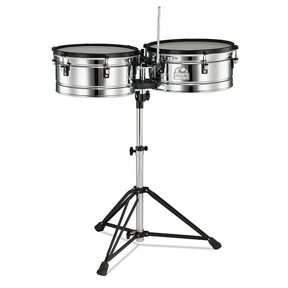Pearl - Primero Pro Steel Timbale Set With Stand #PTE-1415DX
