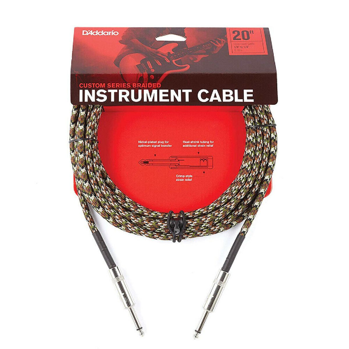 Planet Waves - Braided Instrument Cable 20 ft. 1/4 - Camo Kit