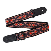 Profile - Black & Red Woven Guitar Strap #PGS-JW-6010-BKRD