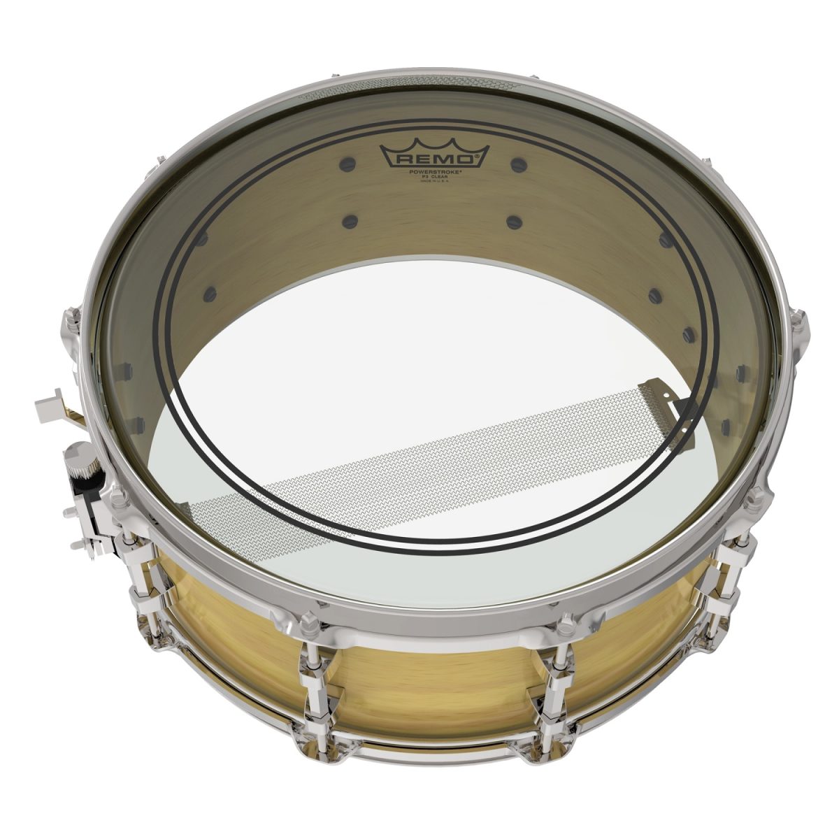 Remo - 16'' Powerstroke P3 Clear - P3-0316-BP On Snare