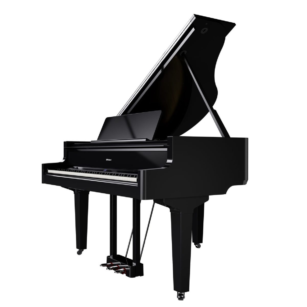 Roland - GP-9 Digital Piano - Polished Ebony Side Angle