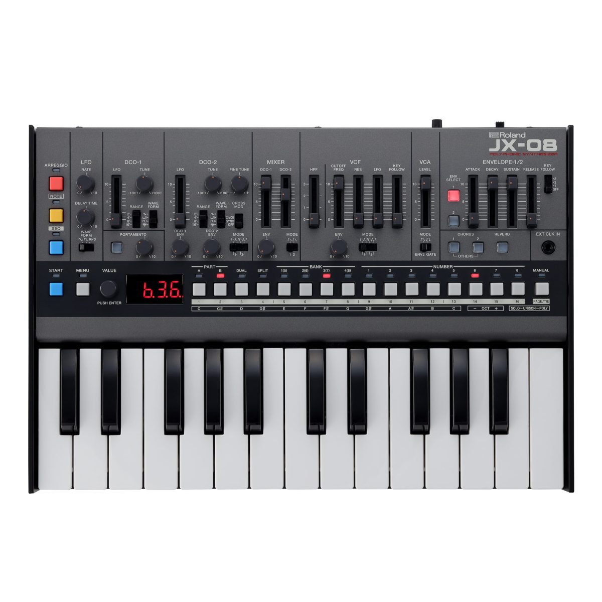 Roland JX-08 Sound Module with K25M top