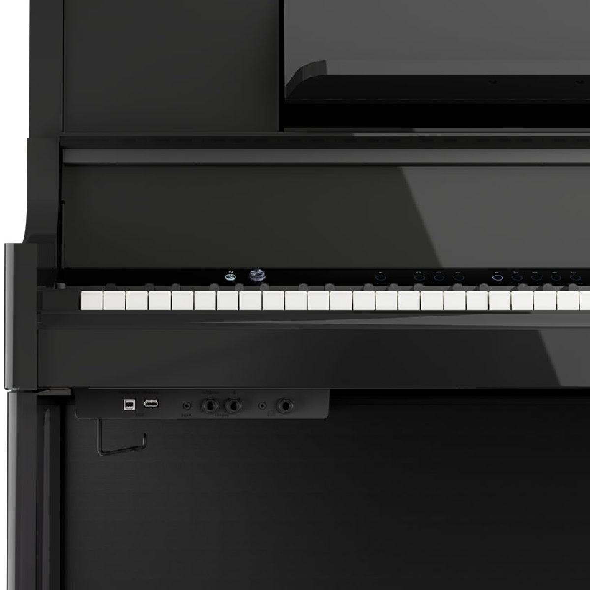 Roland - LX-9 Upright Digital Piano - Polished Ebony Inputs