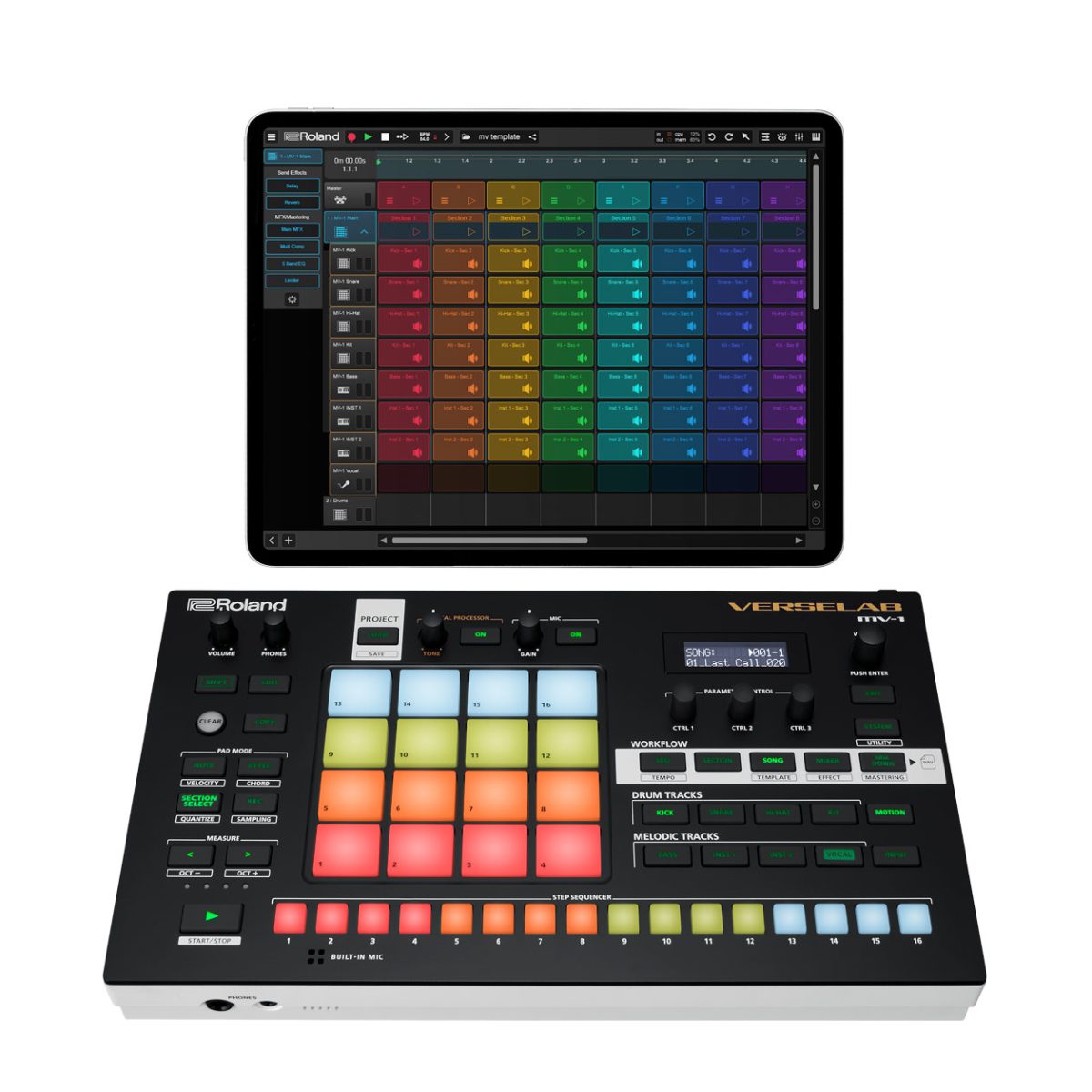 Roland Verselab MV-1 with tablet