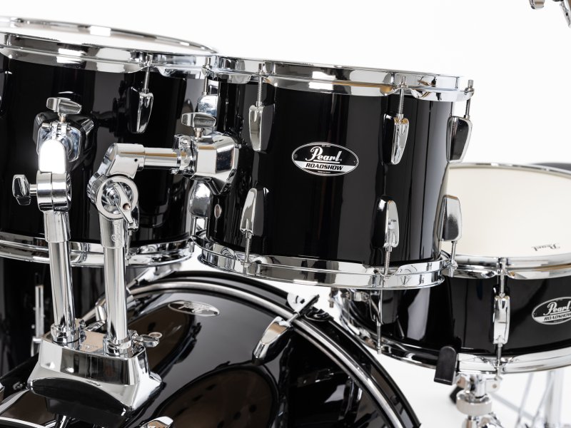 Pearl - Roadshow Series 5-Piece Complete Drum Set with Hardware, Cymbals & Throne, Jet Black #RS525SBCC31