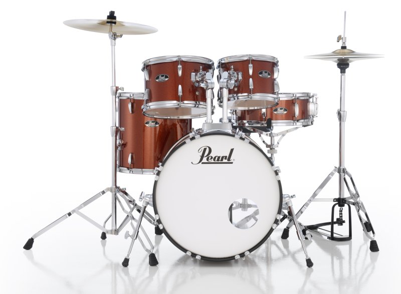 Pearl - Roadshow 5-Piece Drum Set With 22" Bass Drum, Hardware & Cymbals, Burnt Orange Sparkle #RS525SCC749