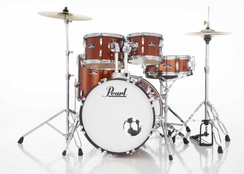 Pearl - Roadshow 5-Piece Drum Set With 22" Bass Drum, Hardware & Cymbals, Burnt Orange Sparkle #RS525SCC749