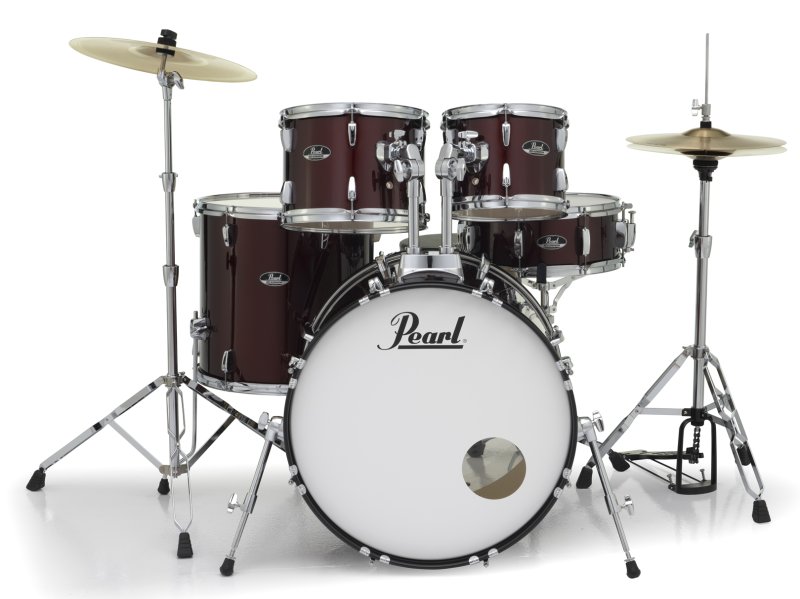 Pearl - Roadshow 5-Piece Drum Set With 22" Bass Drum, Hardware & Cymbals, Wine Red #RS525SCC91
