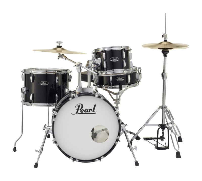 Pearl - Roadshow Complete 4-Piece Drum Set w/ 18" Bass Drum, Jet Black #RS584CC31