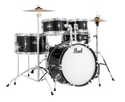 Pearl - Roadshow Junior 5-Piece Drumset w/ 16" Bass Drum, Hardware & Cymbals, Jet Black #RSJ465CC31