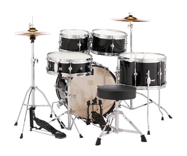 Pearl - Roadshow Junior 5-Piece Drumset w/ 16" Bass Drum, Hardware & Cymbals, Jet Black #RSJ465CC31