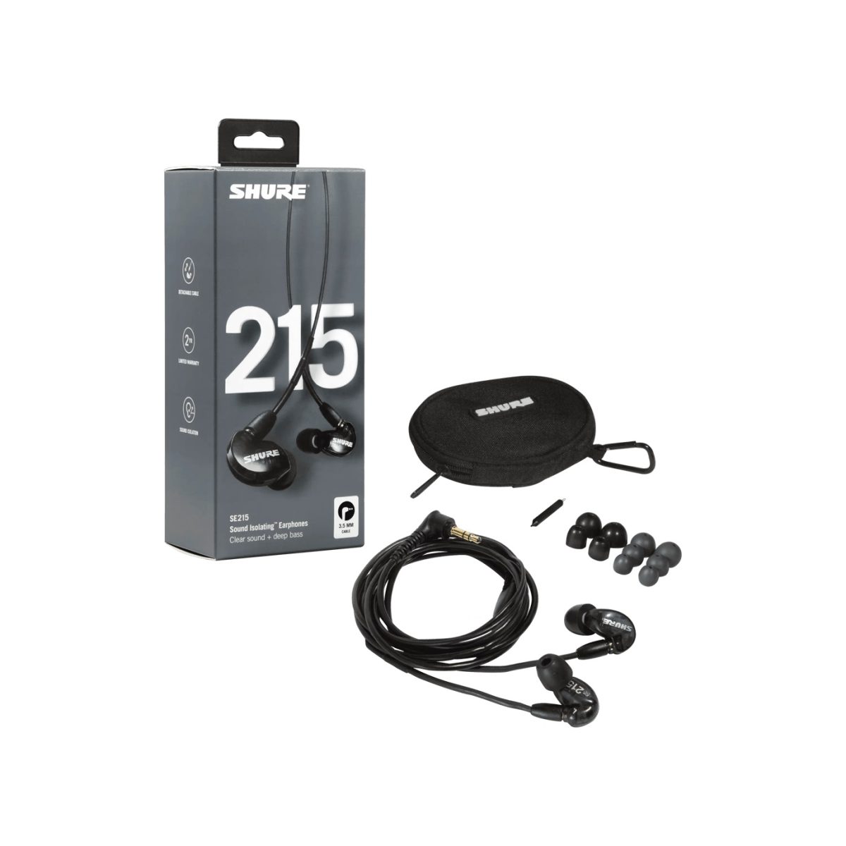 Shure – SE215 Pro Professional Sound Isolating Earphones – Black