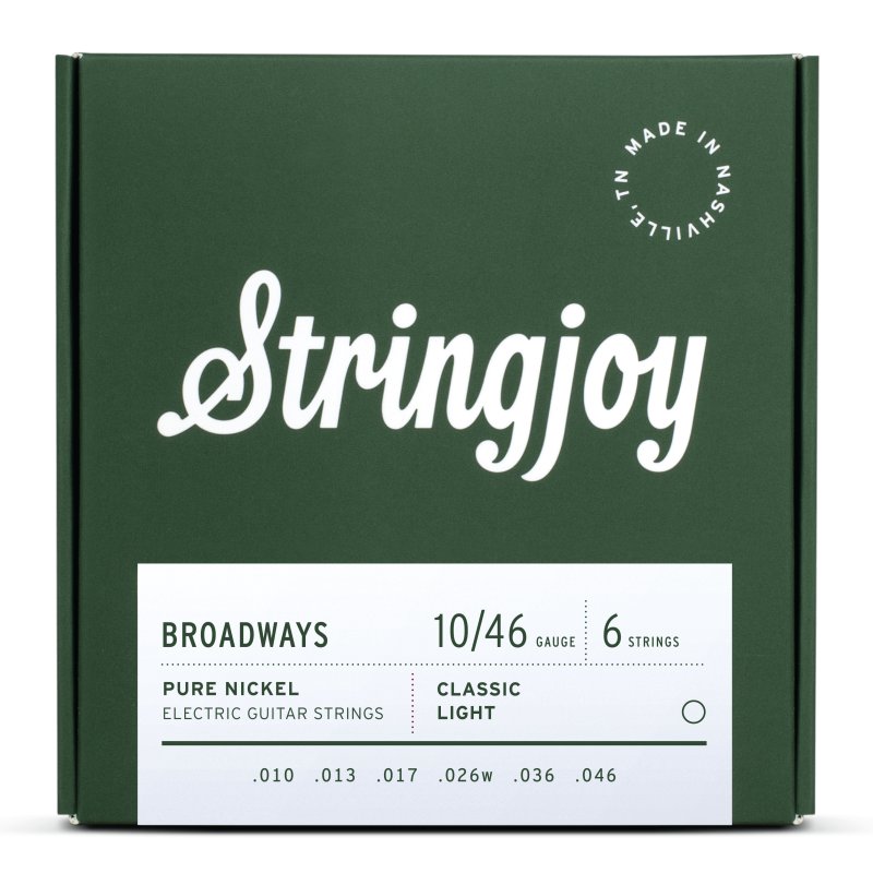 Stringjoy - Classic Light Gauge (10-46) Pure Nickel Electric Guitar Strings #SJ-BR1046