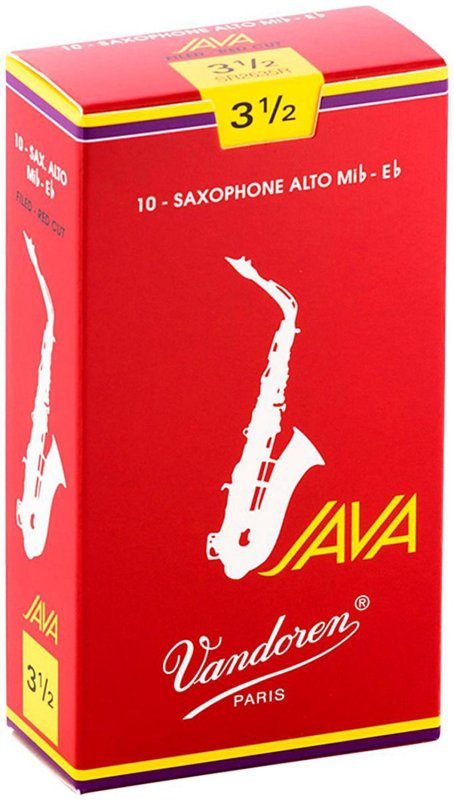Vandoren - Alto Sax JAVA Red Reeds Strength 3.5; Box of 10 #SR2635R