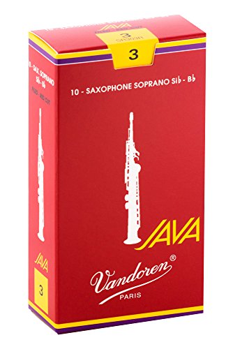 Vandoren - Soprano Sax JAVA Red Reeds Strength 3; Box of 10 #SR303R