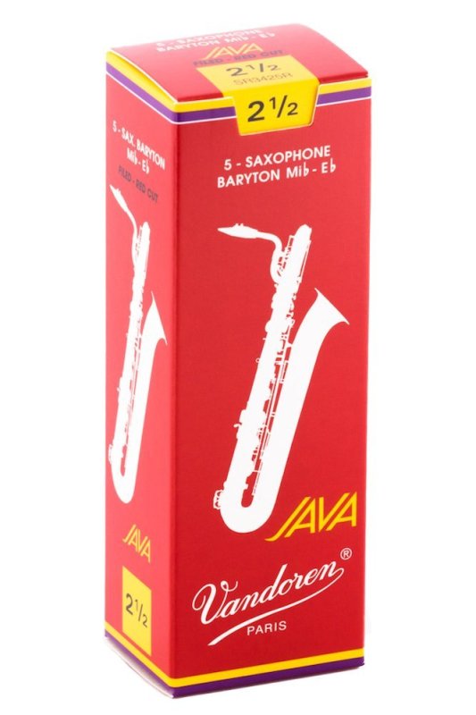 Vandoren - Bari Sax JAVA Red Reeds Strength 2.5; Box of 5 #SR3425R