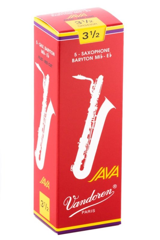 Vandoren - Bari Sax JAVA Red Reeds Strength 3.5; Box of 5 #SR3435R
