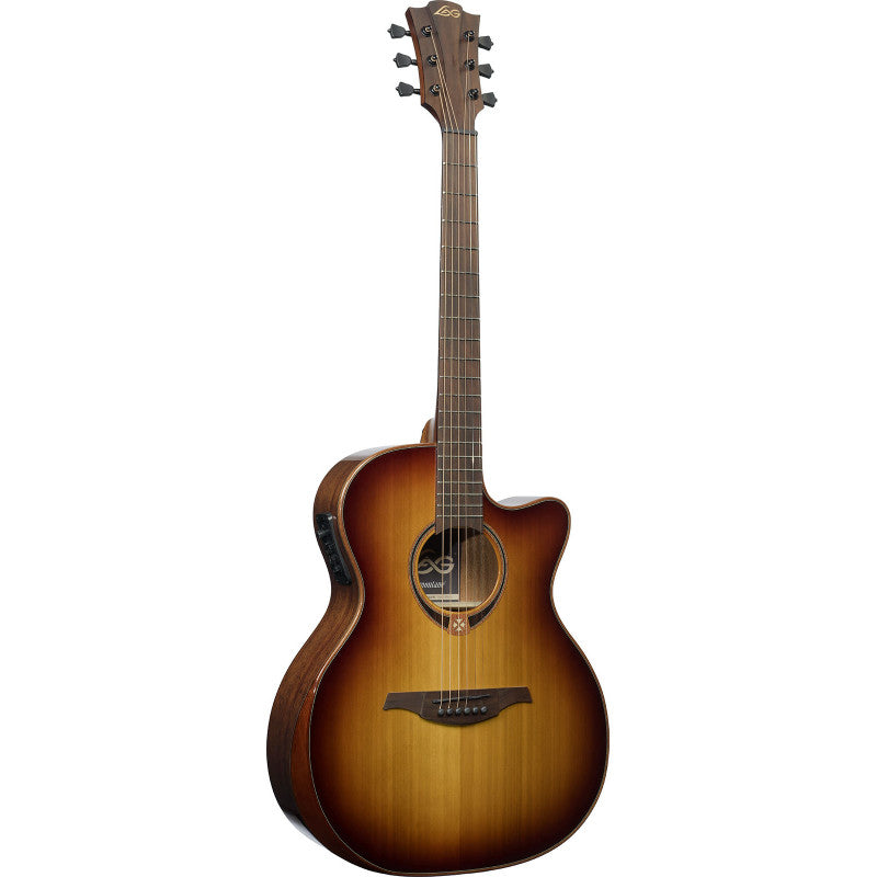 LAG Guitars - Auditorium Cutaway Electro-Acoustic Guitar, Brown Shadow Gloss #T118ABCE-BRS