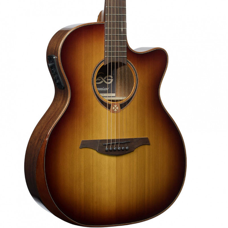 LAG Guitars - Auditorium Cutaway Electro-Acoustic Guitar, Brown Shadow Gloss #T118ABCE-BRS