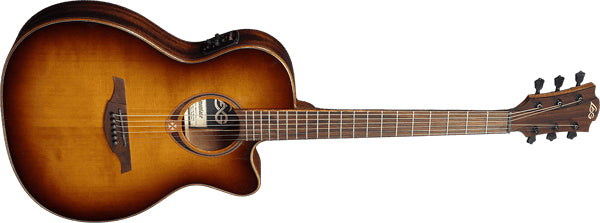 LAG Guitars - Auditorium slim cut electro Guitar brown shadow #T118ASCE-BRS