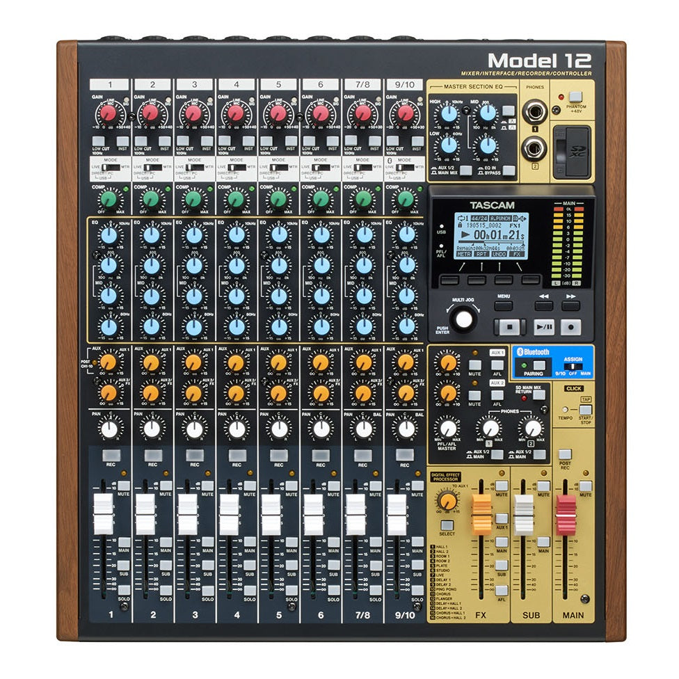 Tascam - Model 12 Digital Recording Mixer With Daw Controller & Audio Interface
