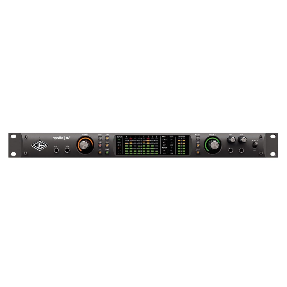 Universal Audio - Apollo x8 Rack-Mountable Thunderbolt 3 Audio Interface with UAD DSP Front