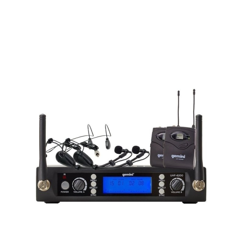 Gemini - Dual Channel Wireless Headset Lavalier Microphone System #UHF-6200HL-R2