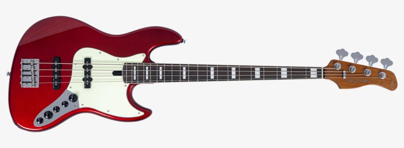 Sire - Sire V7 New Gen Jazz Bass Guitar with Marcus Super-J Revolution Pickups, Candy Apple Red #V7-ALDER-4-NEWGEN-CAR
