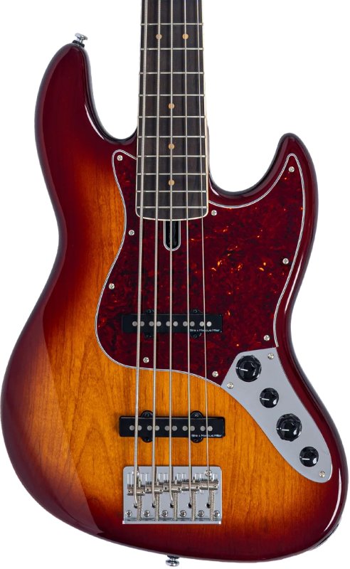Sire - Sire V7 Vintage New Gen 5-String Jazz Bass Guitar with Marcus Vintage-J Revolution Pickups, Tobacco Sunburst #V7-VINALDER-5-NEWGEN-TS