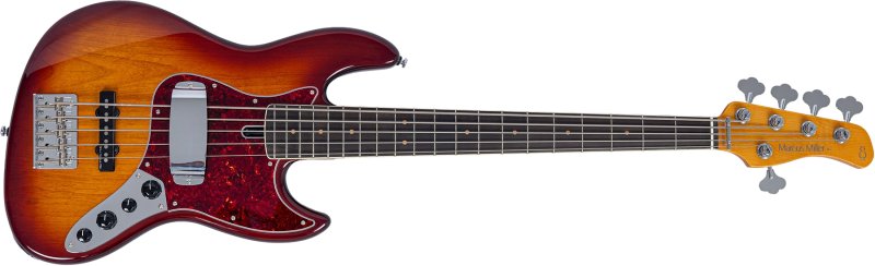 Sire - Sire V7 Vintage New Gen 5-String Jazz Bass Guitar with Marcus Vintage-J Revolution Pickups, Tobacco Sunburst #V7-VINALDER-5-NEWGEN-TS