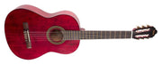 Valencia - 200 Series 4/4 Size Classical Guitar, Transparent Red Satin #VC204-TWR