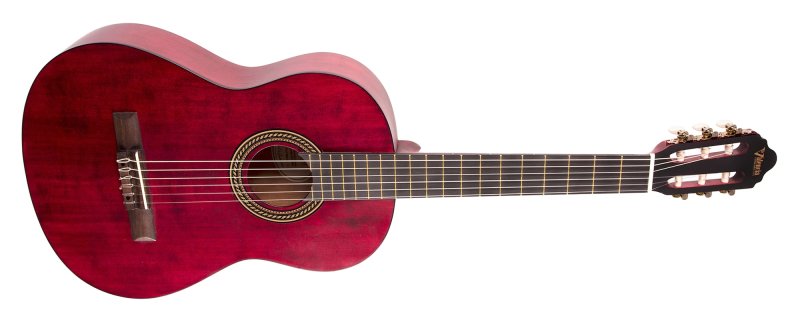 Valencia - 200 Series 4/4 Size Classical Guitar, Transparent Red Satin #VC204-TWR