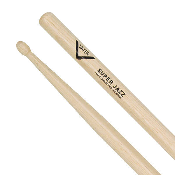 Vater Percussion - American Hickory Drumsticks - Super Jazz - Wood Tip #VHSJW