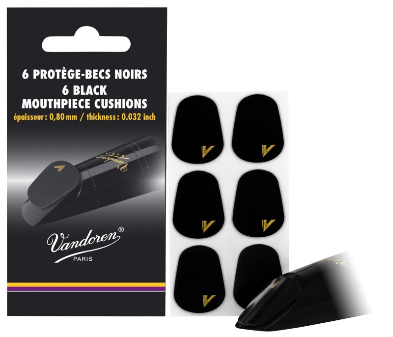 Vandoren - Bag Of 6 Black Cushions (Thickness 0.8 mm - 0.031”) #VMCX6+