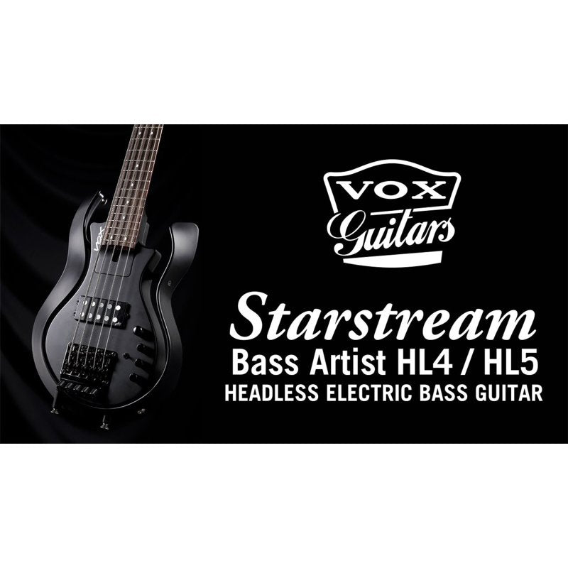 Vox - Starstream 5-String Headless Electric Bass Guitar, Black #VSBAHL5