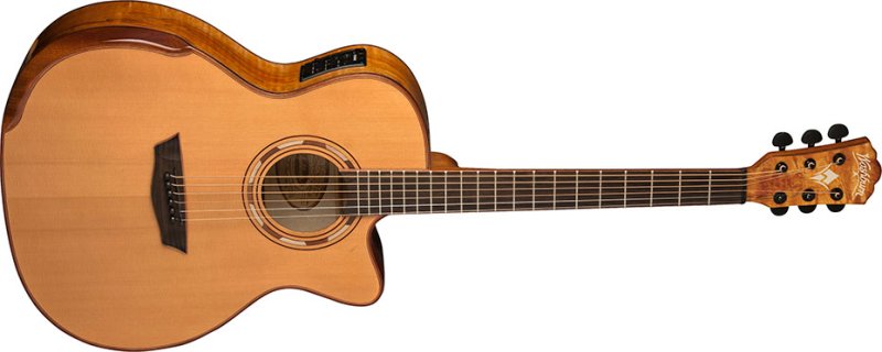 Washburn - 6-string Acoustic-electric Guitar w/ Cedar Top, Spalted Maple Back & Sides, Mahogany Neck, Natural #WCG66SCE-O