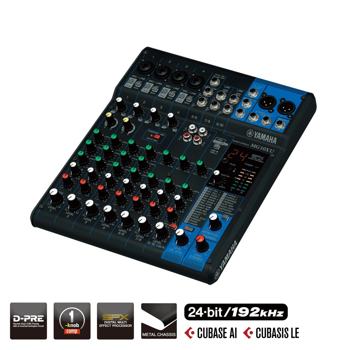 Yamaha MG10XU - 10-Channel USB Mixing Console angle