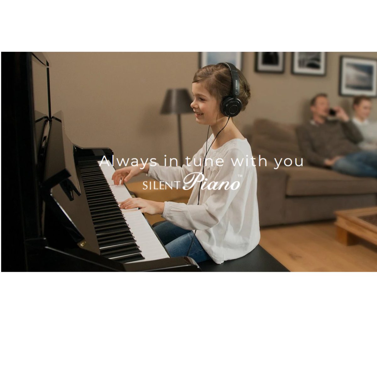 Yamaha - Silent Upright Piano - Polish Ebony - B1SC2PE-headphone