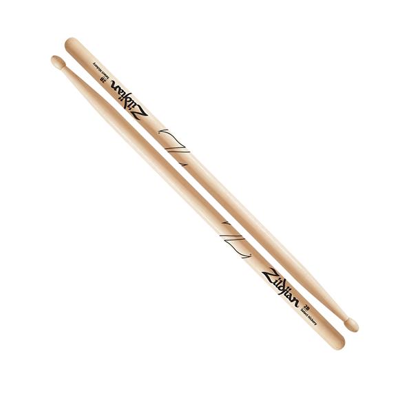 Zildjian - 2B Wood Tip Hickory Drumsticks, Natural #Z2B
