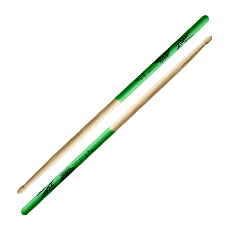 Zildjian - Joey Kramer Artist Series Wood Tip Hickory Drumsticks with Green DIP #ZASJKG