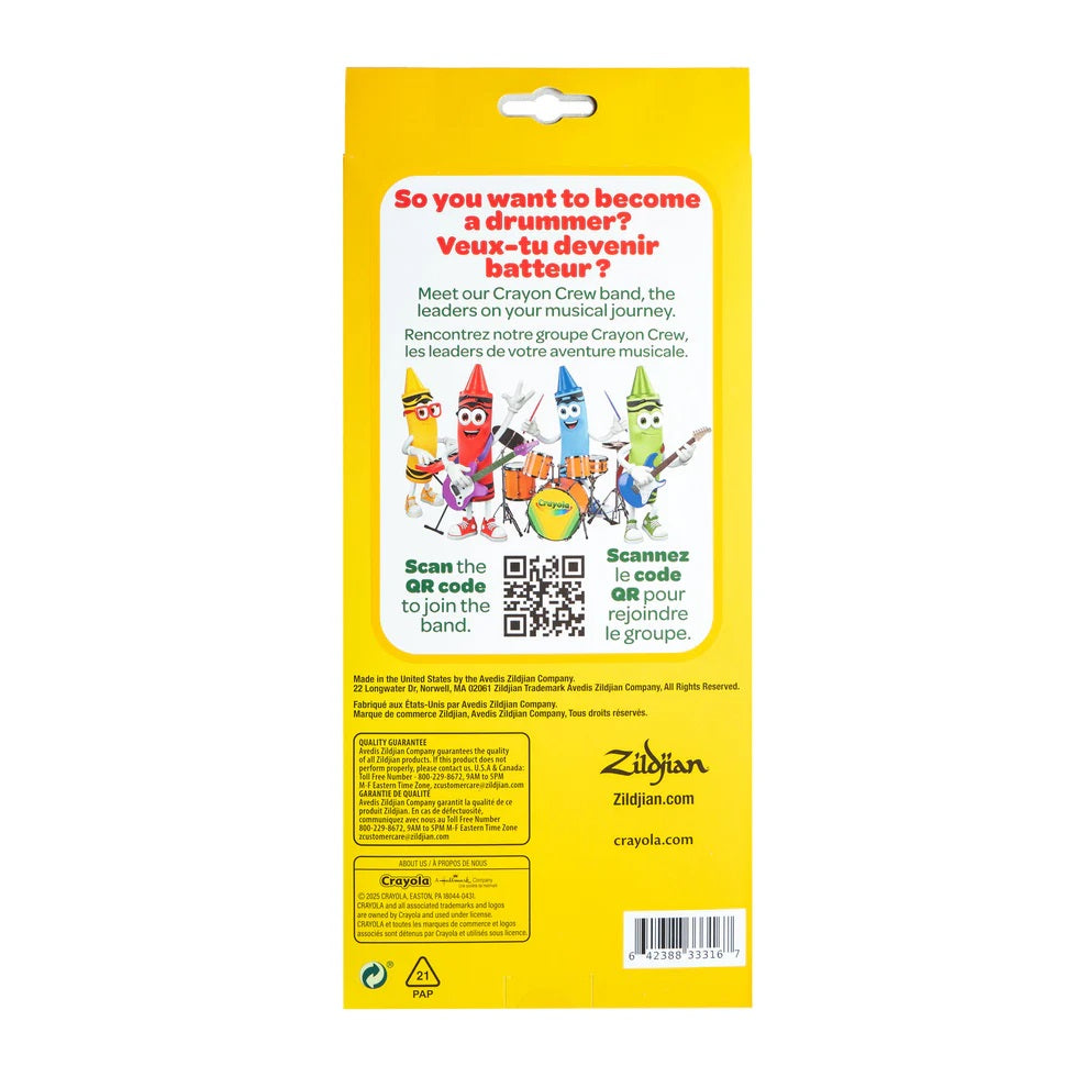 Zildjian - Crayola Pack 6 Kids Drumsticks & Pad #ZKIDS