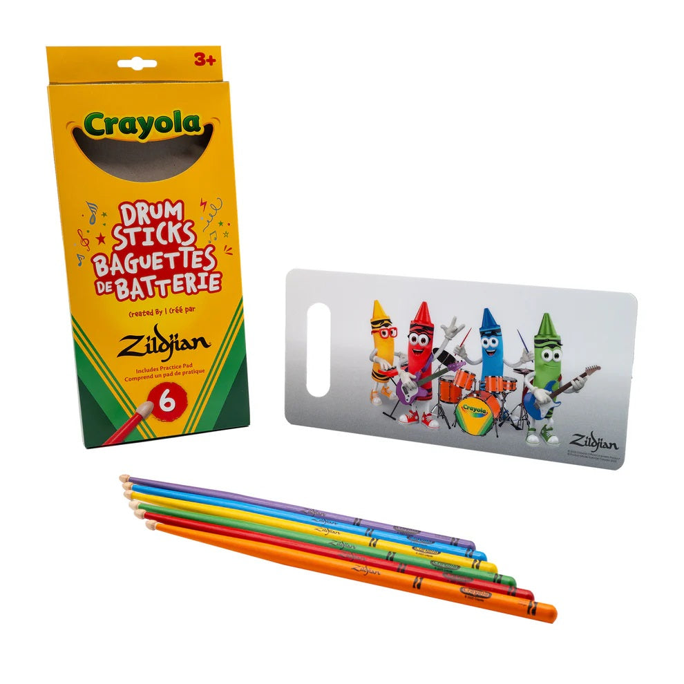 Zildjian - Crayola Pack 6 Kids Drumsticks & Pad #ZKIDS