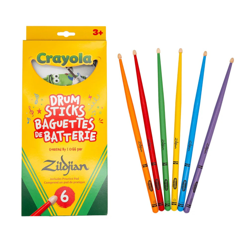 Zildjian - Crayola Pack 6 Kids Drumsticks & Pad #ZKIDS